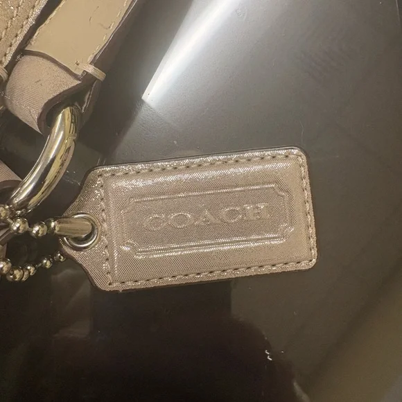 Coach Shimmering Beige Shoulder Bag